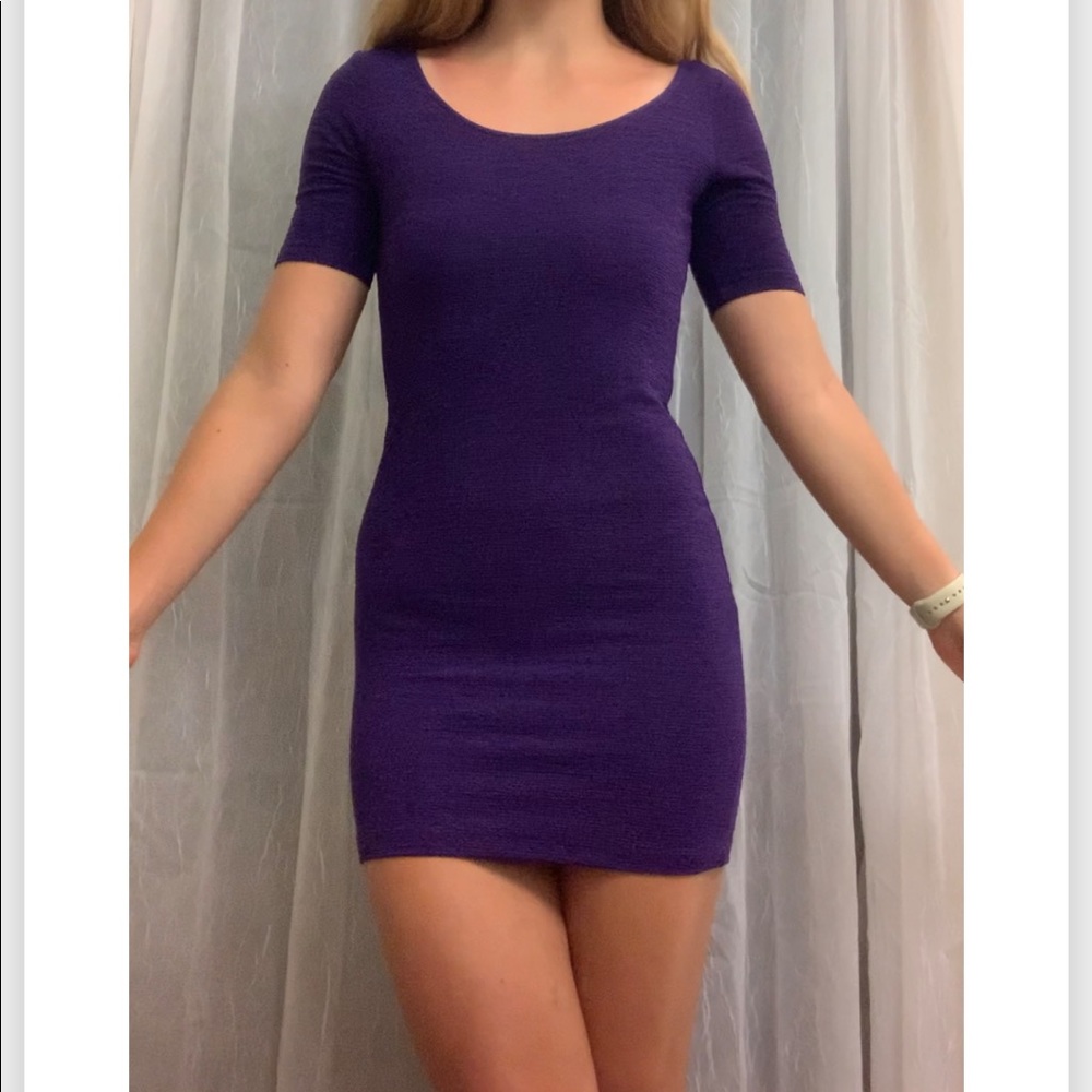 Purple body con dress